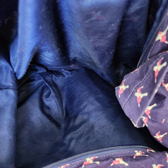 Old Navy cross-body hobo bag/purse/tote. Navy blue, bird pattern - Picture 3 of 4